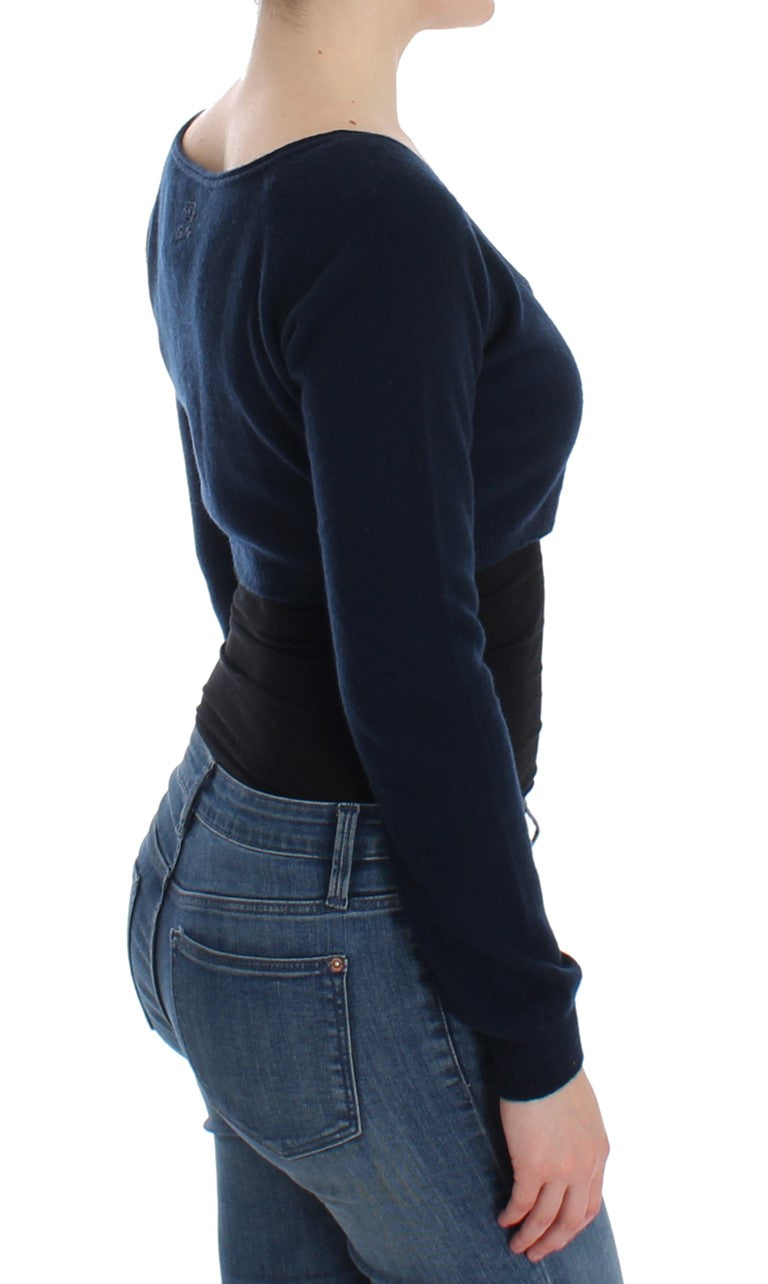 Ermanno Scervino Blauer Kaschmir-Kardigan-Pullover