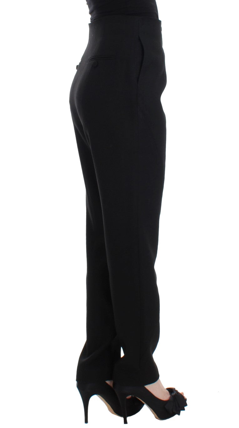 KAALE SUKTAE Schwarze High Waist Straight Slim Dress Hose