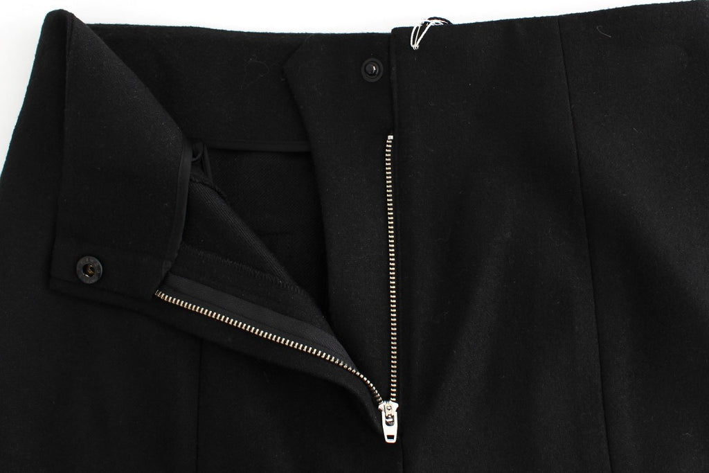 KAALE SUKTAE Schwarze High Waist Straight Slim Dress Hose