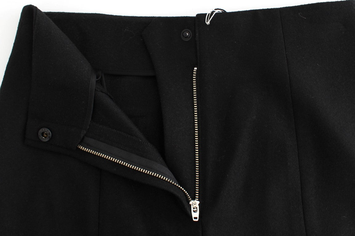 KAALE SUKTAE Schwarze High Waist Straight Slim Dress Hose