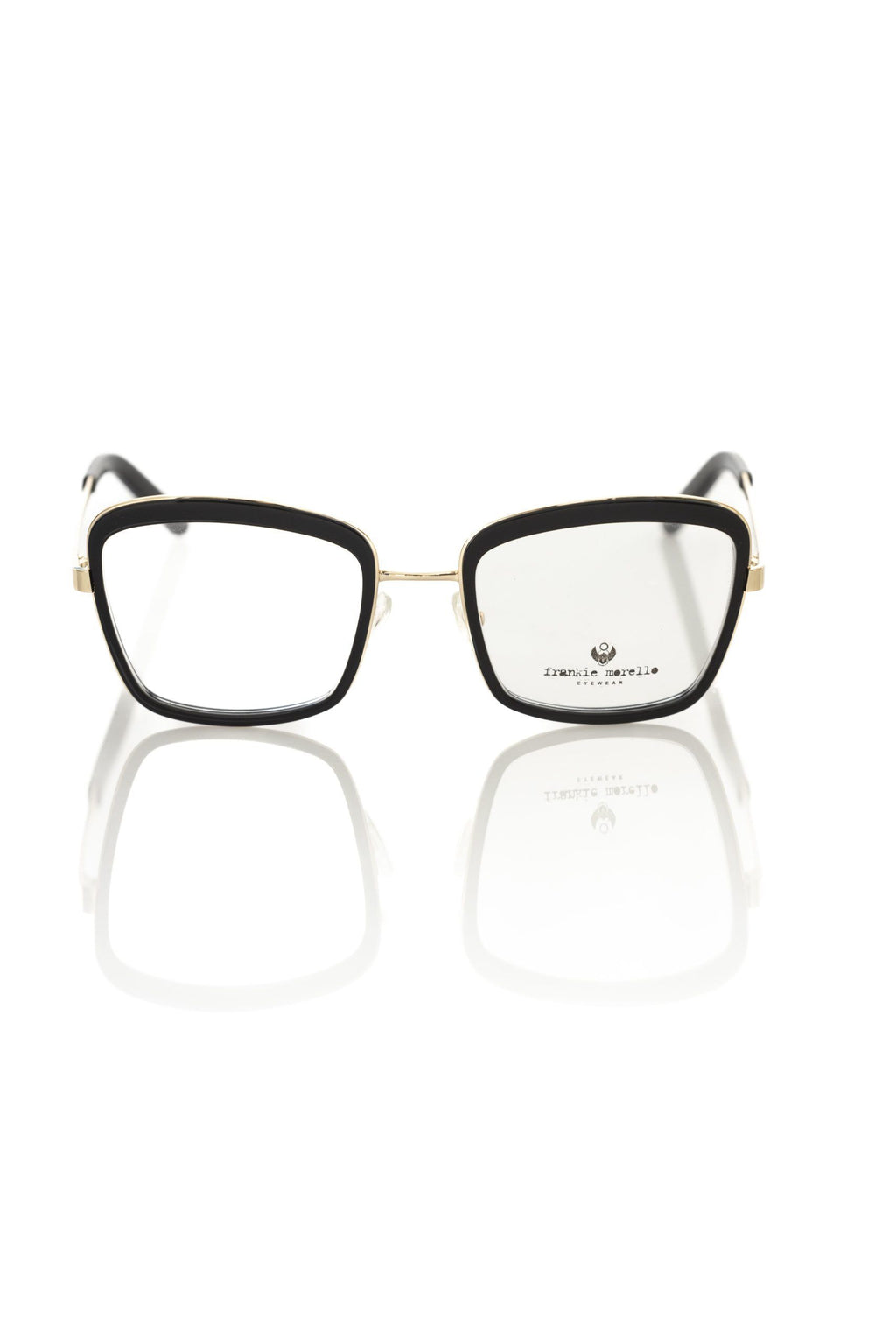 Frankie Morello Damen-Brillengestell mit schwarzem Metallic-Design