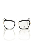 Frankie Morello Damen-Brillengestell mit schwarzem Metallic-Design