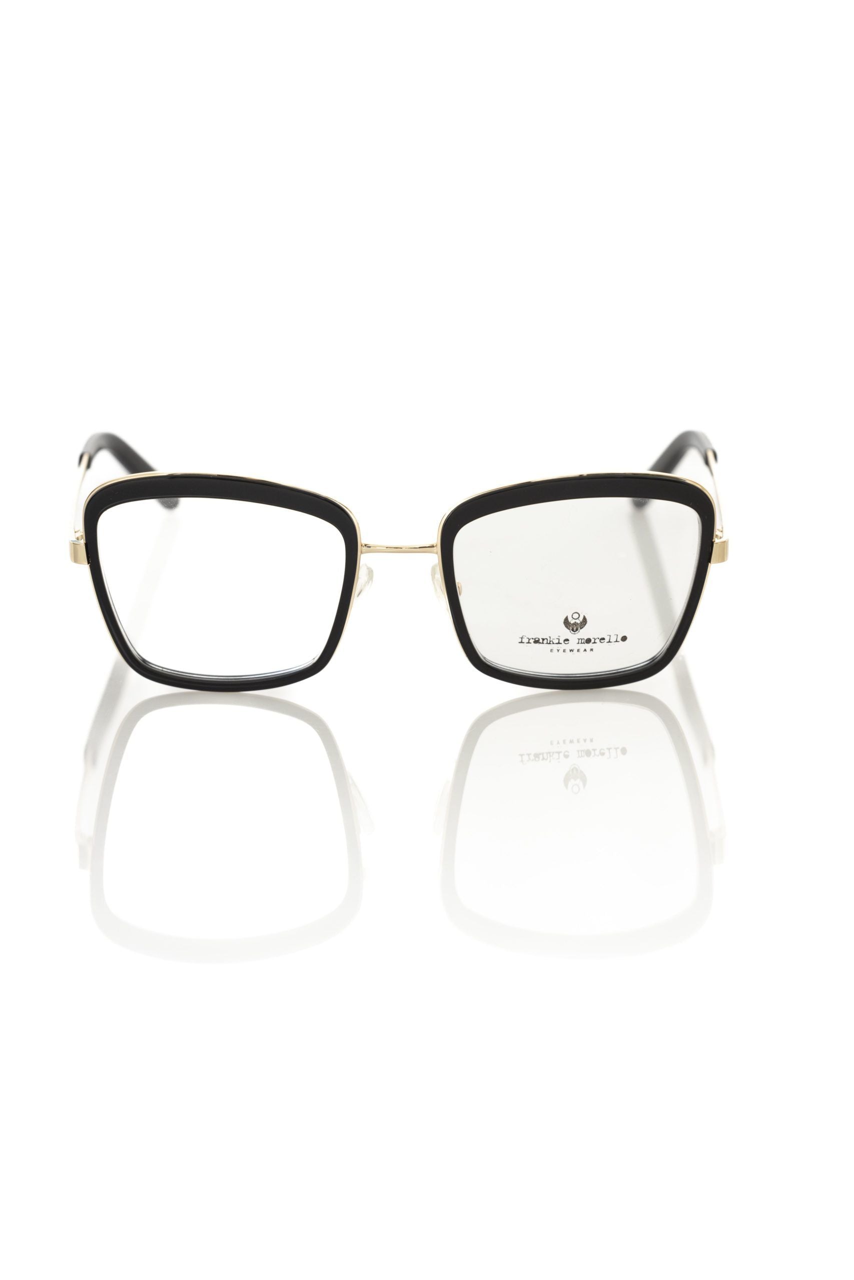 Frankie Morello Damen-Brillengestell mit schwarzem Metallic-Design