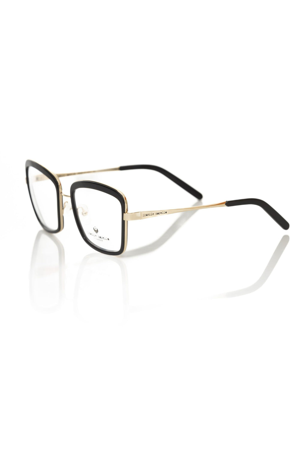 Frankie Morello Damen-Brillengestell mit schwarzem Metallic-Design