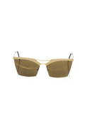 Frankie Morello Gold-Tone Metal Fiber Sunglasses for Women