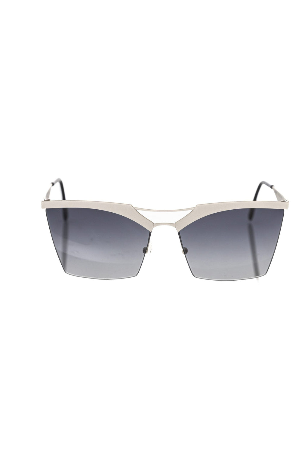 Frankie Morello Silberne Sonnenbrille im Clubmaster-Stil für Damen