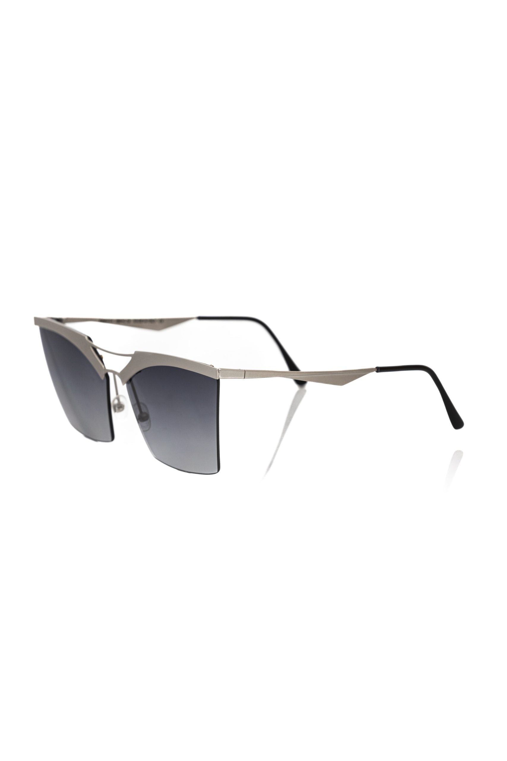 Frankie Morello Silberne Sonnenbrille im Clubmaster-Stil für Damen