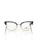 Frankie Morello Damen-Brillengestell in Blau-Metallic