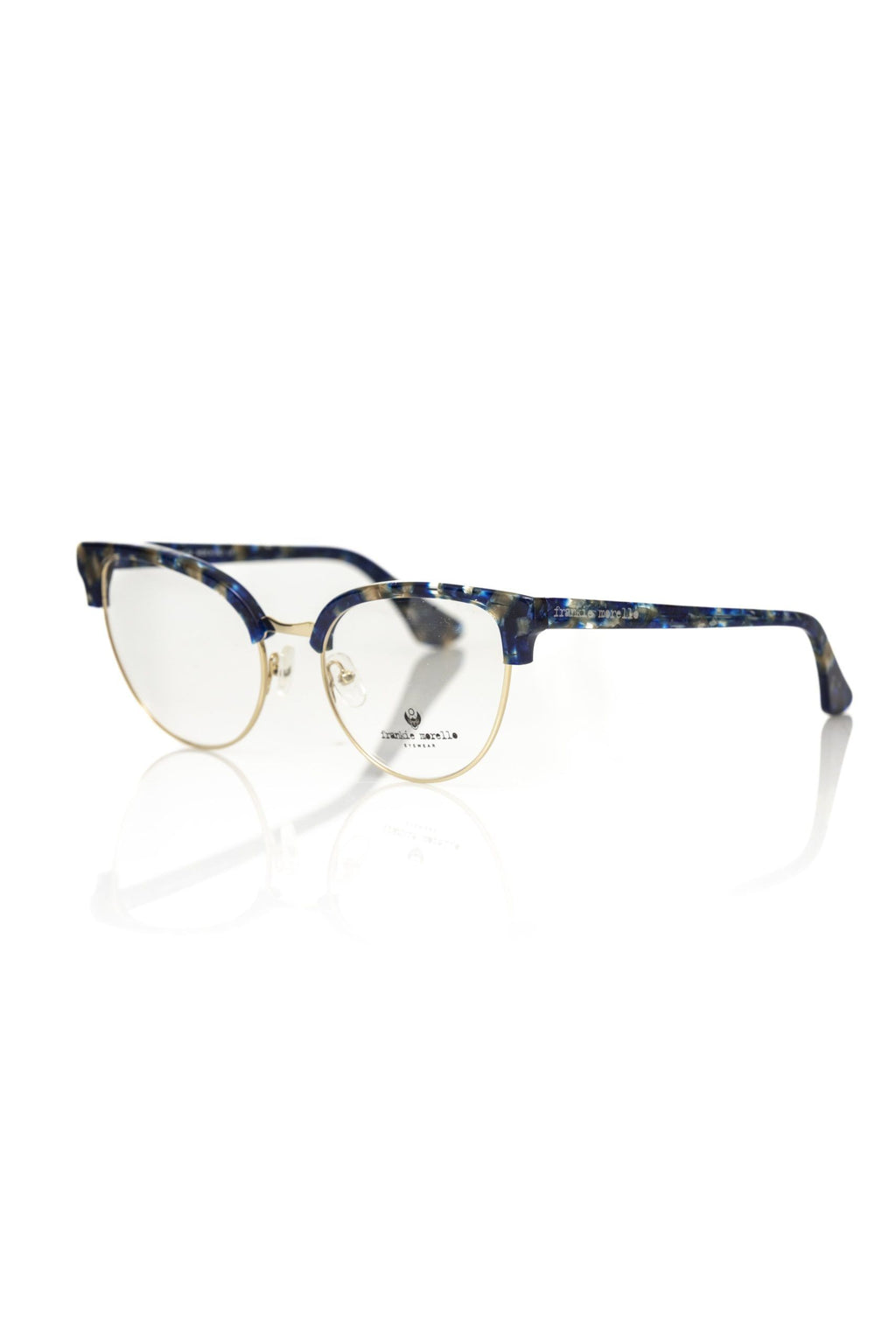 Frankie Morello Damen-Brillengestell in Blau-Metallic
