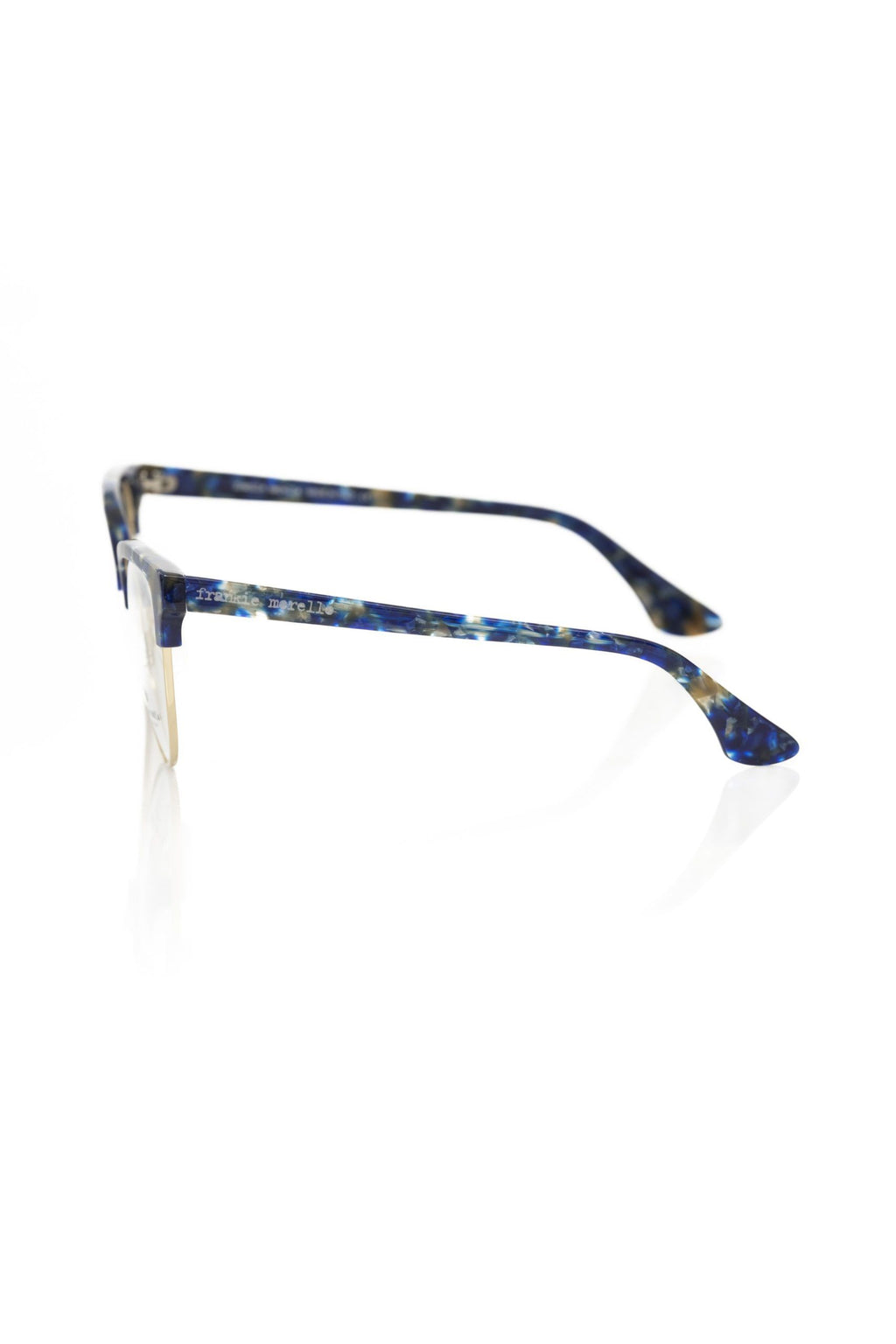 Frankie Morello Damen-Brillengestell in Blau-Metallic