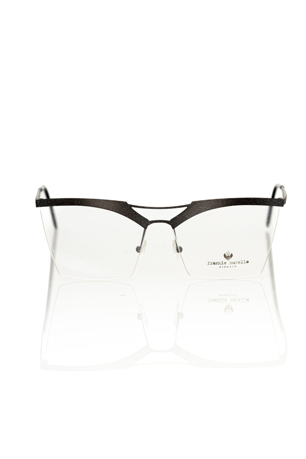 Frankie Morello women's metallic-look glasses in black