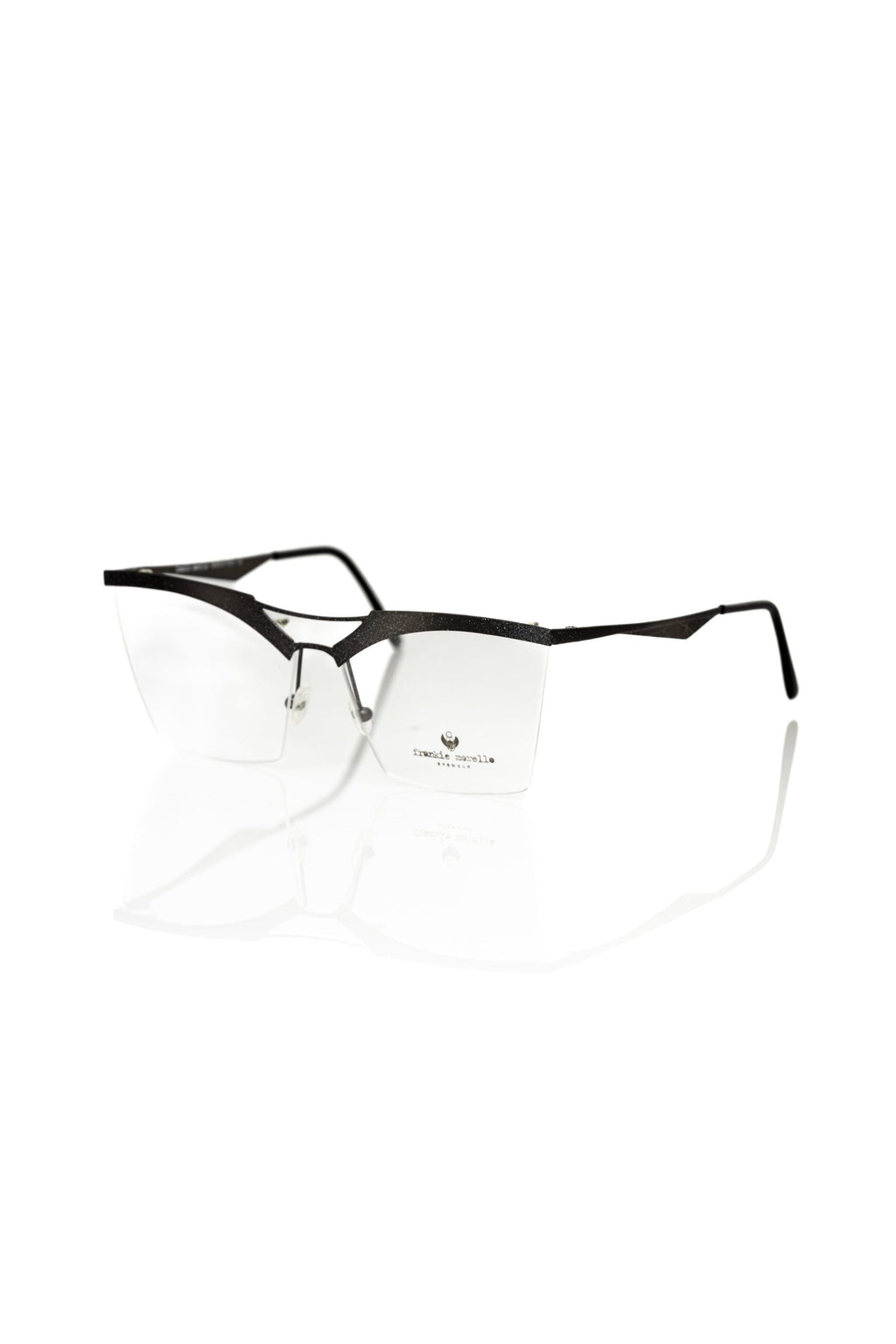 Frankie Morello women's metallic-look glasses in black