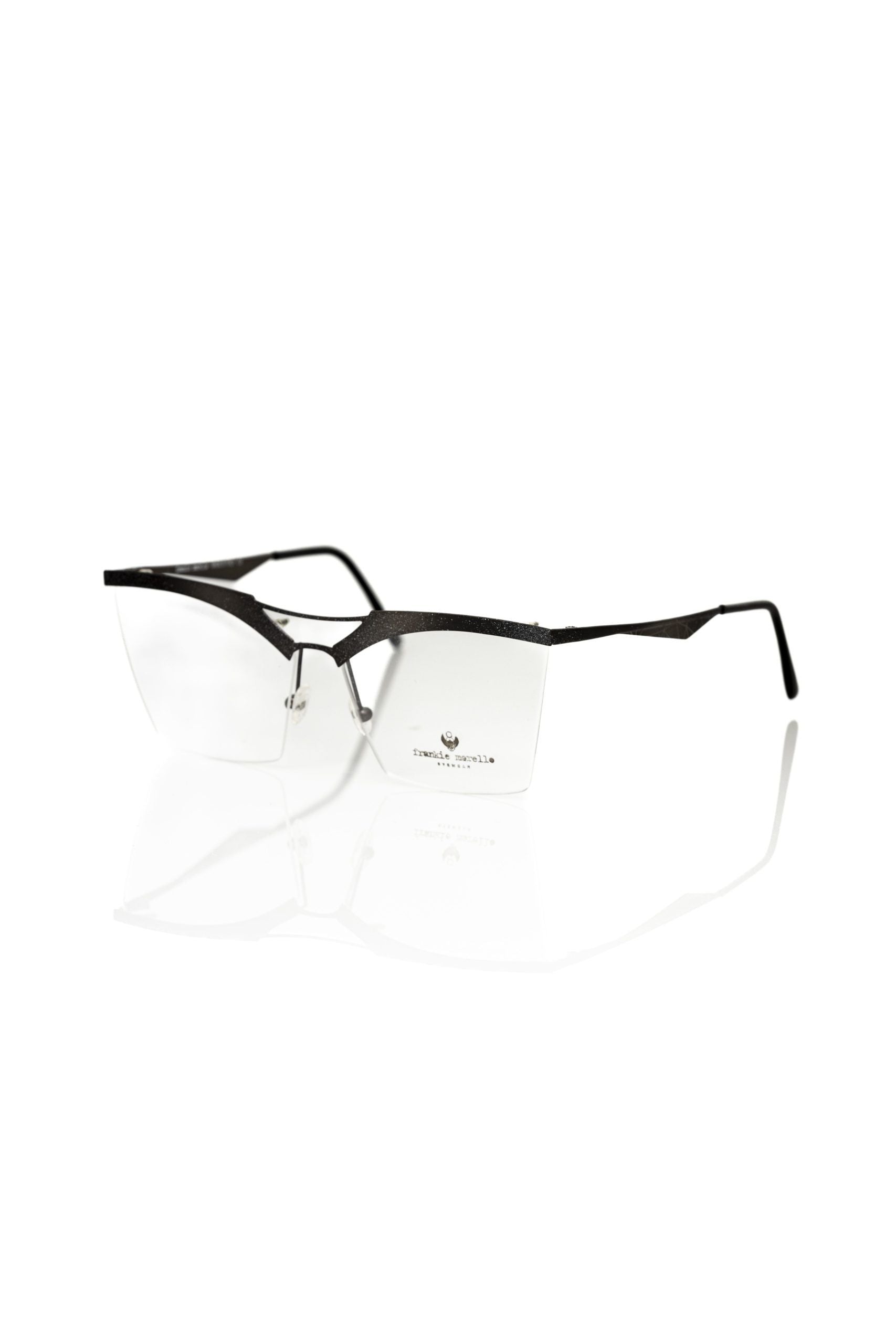 Frankie Morello women's metallic-look glasses in black