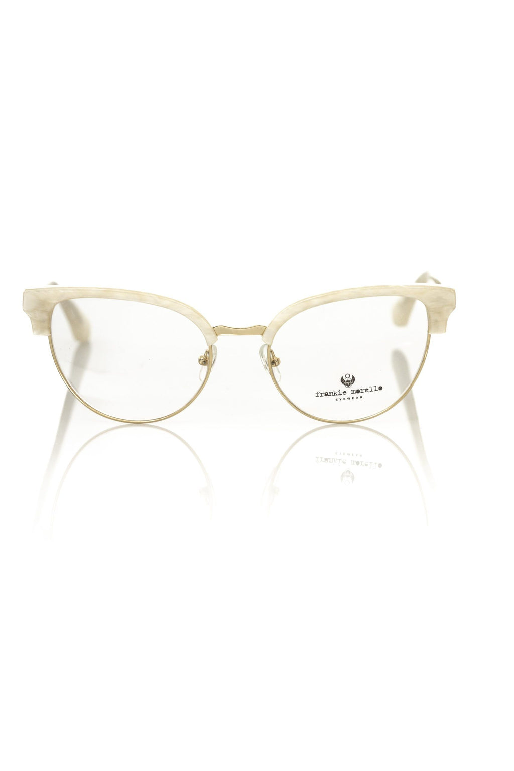 Frankie Morello Weiße Damenbrille mit Metallrahmen