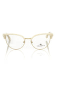 Frankie Morello Weiße Damenbrille mit Metallrahmen