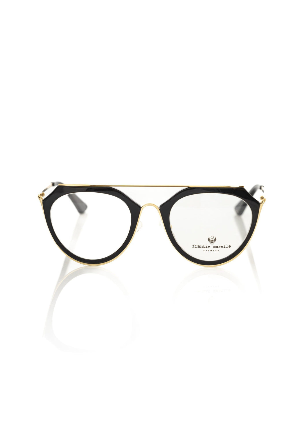 Frankie Morello Chic Pilot-Style Glasses with Gold Accents