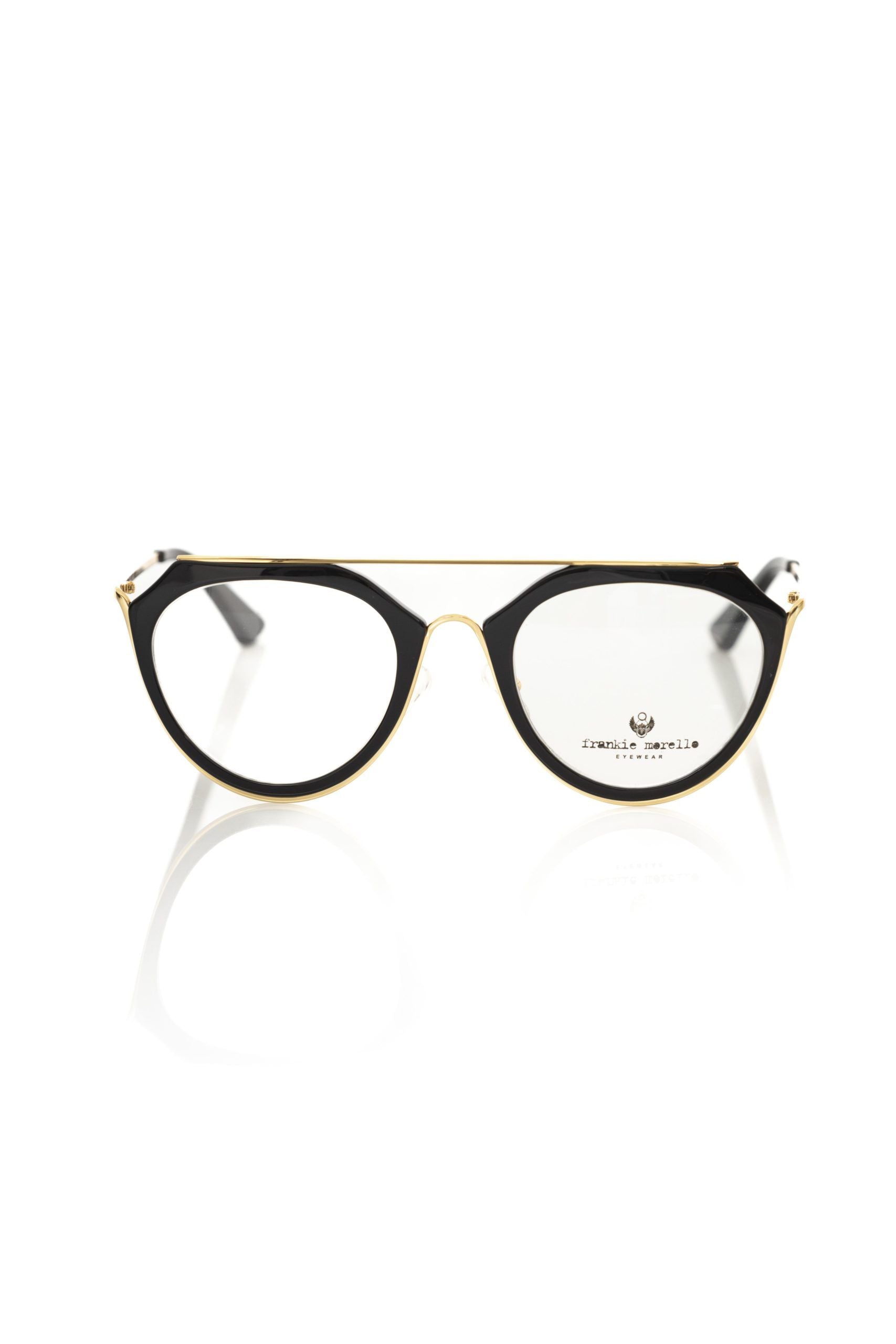 Frankie Morello Chic Pilot-Style Glasses with Gold Accents