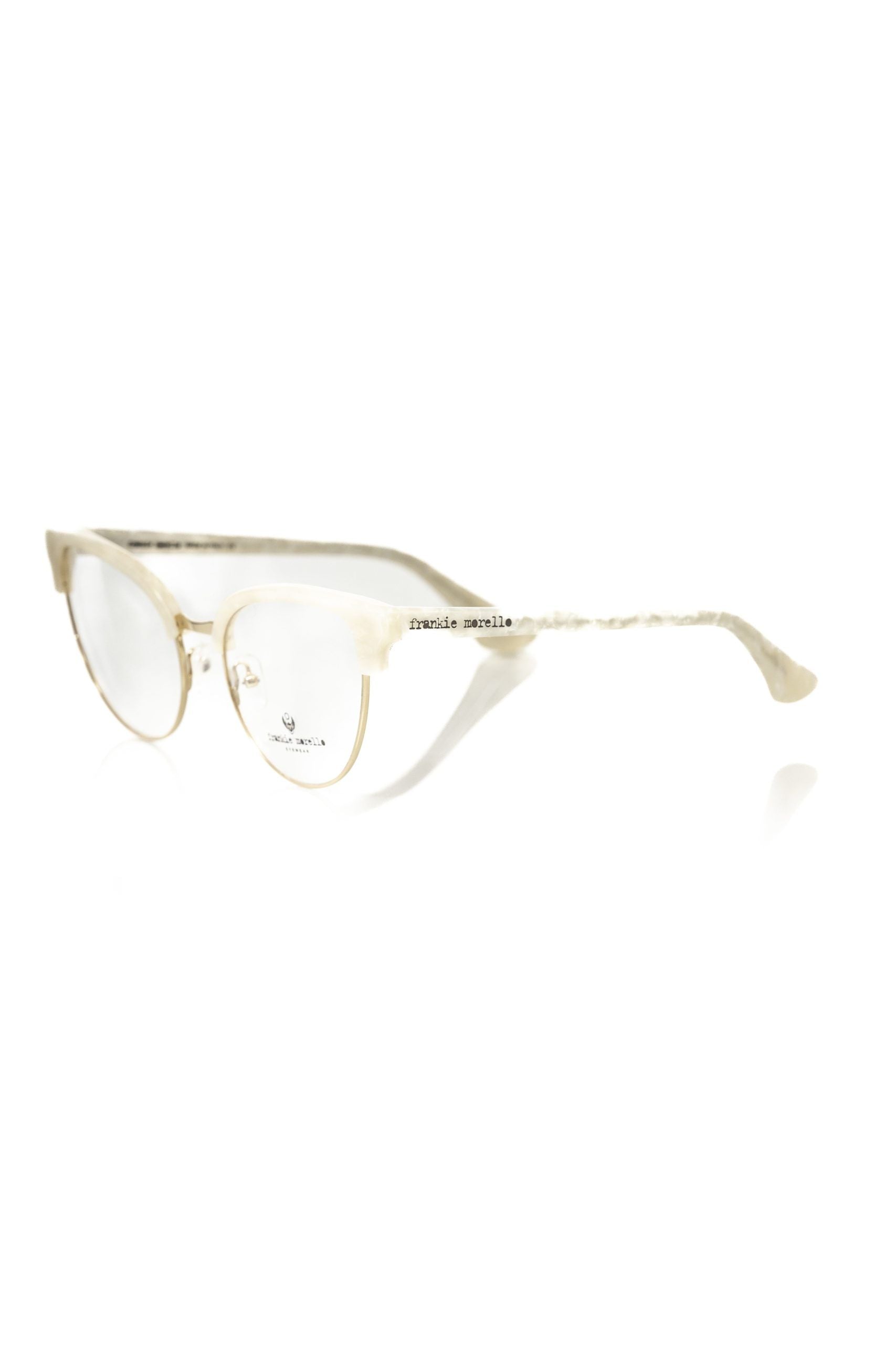 Frankie Morello Weiße Damenbrille mit Metallrahmen