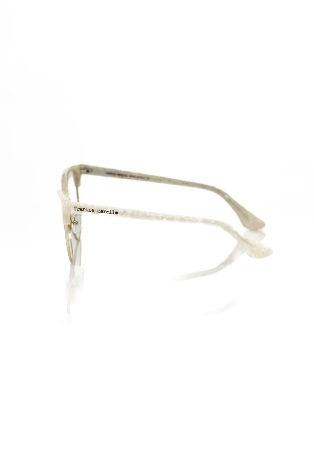 Frankie Morello Weiße Damenbrille mit Metallrahmen