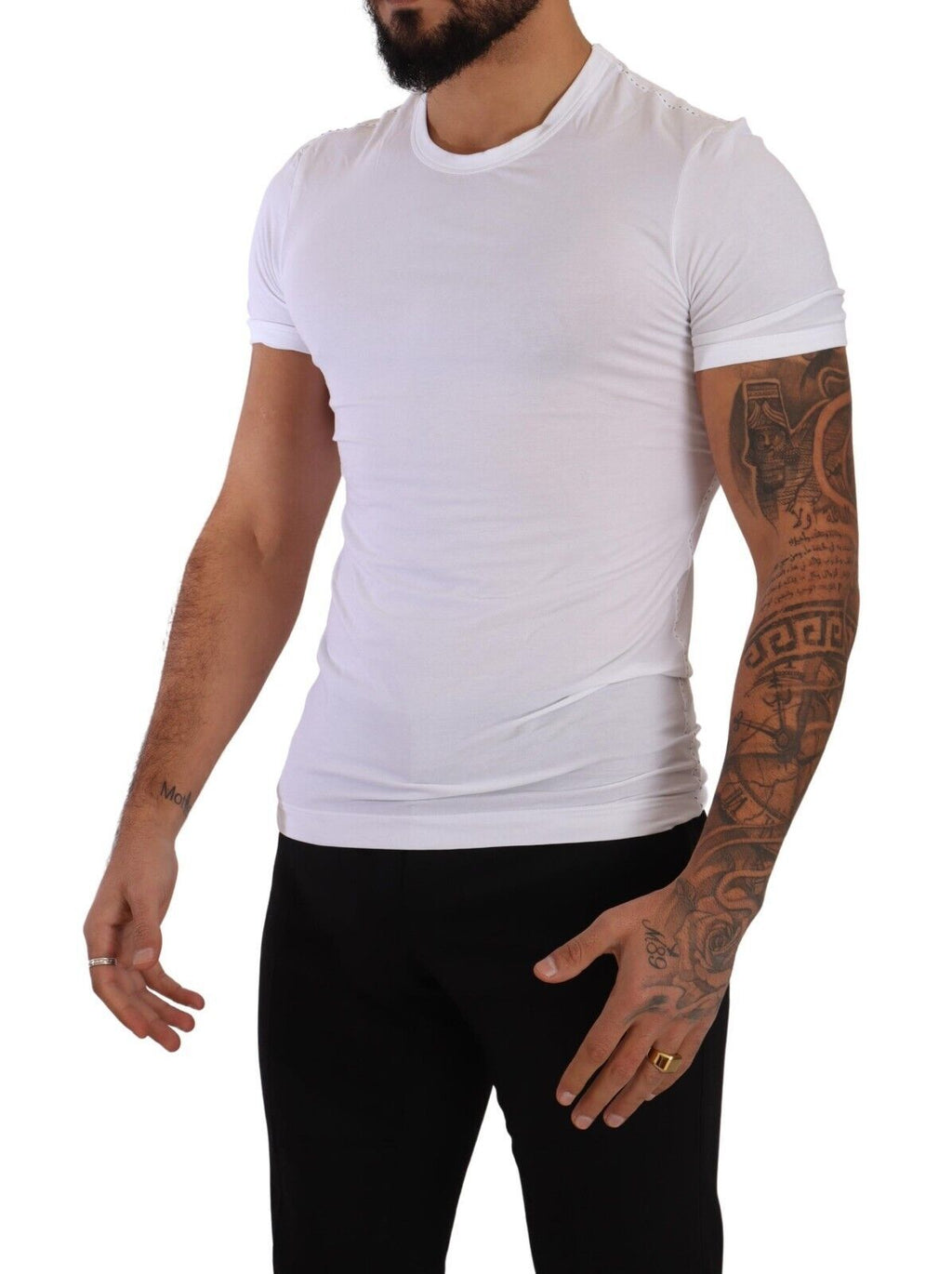 Dolce & Gabbana White Cotton-Stretch Crew Neck T-Shirt Underwear
