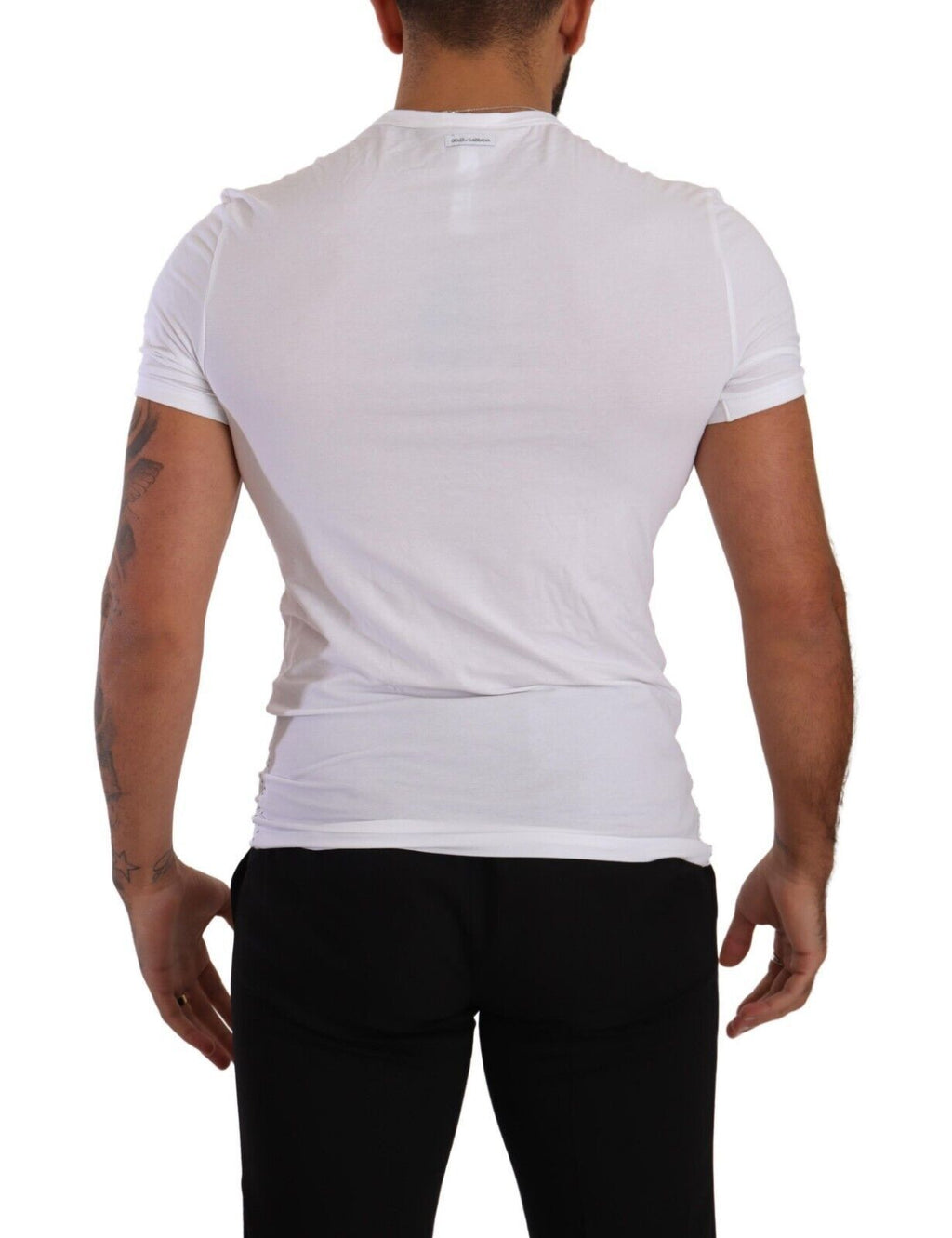 Dolce & Gabbana White Cotton-Stretch Crew Neck T-Shirt Underwear