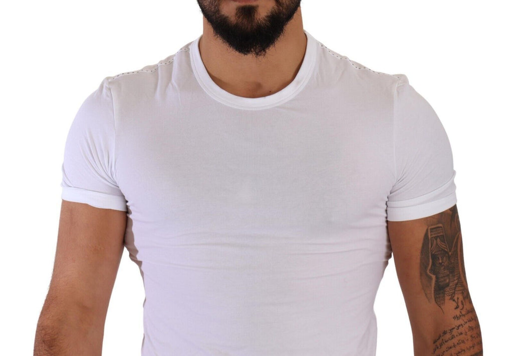 Dolce & Gabbana White Cotton-Stretch Crew Neck T-Shirt Underwear