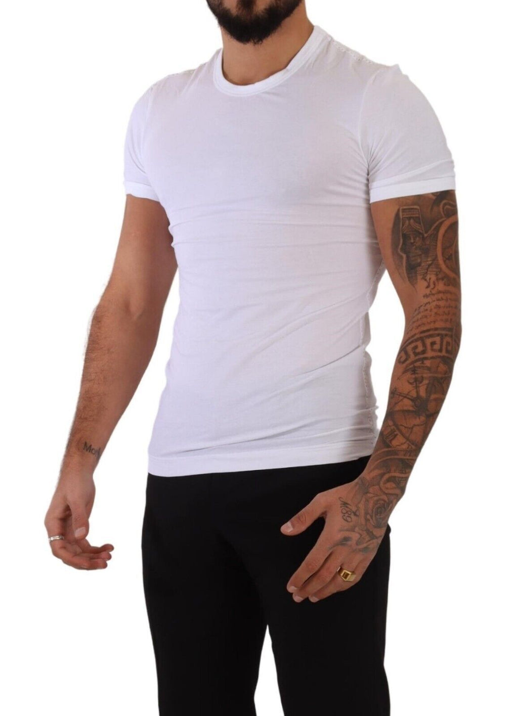 Dolce & Gabbana White Cotton-Stretch Crew Neck T-Shirt Underwear