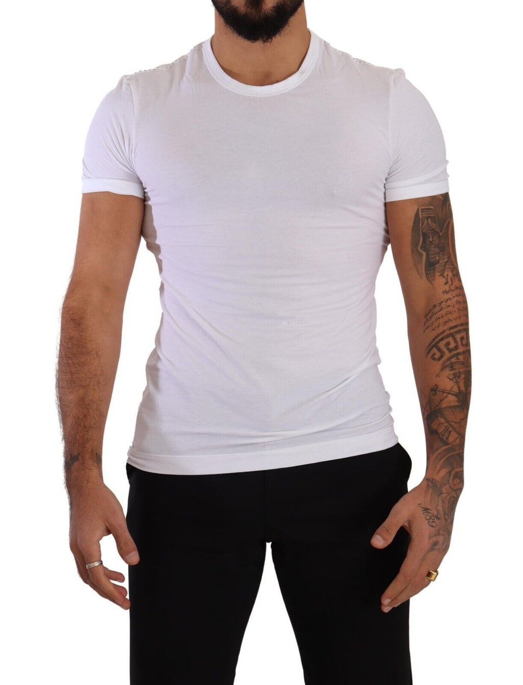 Dolce & Gabbana White Cotton-Stretch Crew Neck T-Shirt Underwear