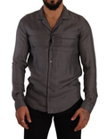 Dolce & Gabbana Graues Fantasy-Muster Pyjama-Oberteil Herren-Shirt