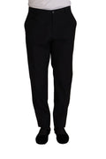 Dolce & Gabbana Blaue Wolle Seide Formelle Hose Kleid Hose