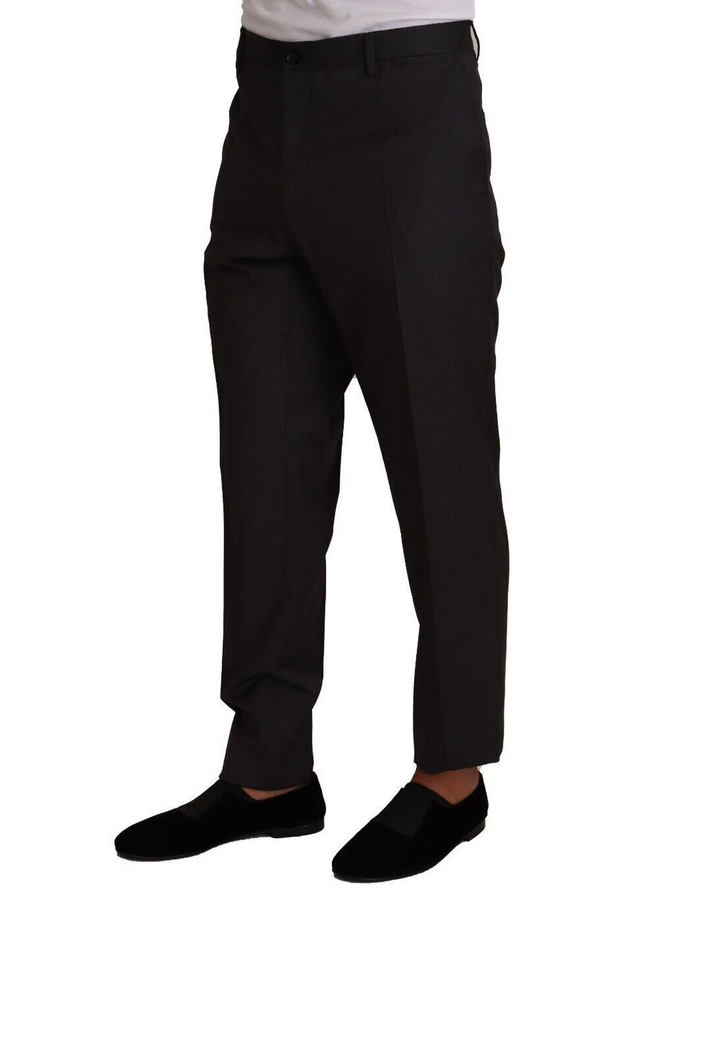 Dolce & Gabbana Graue Wolle Formelle Smoking Hose Kleid Hose