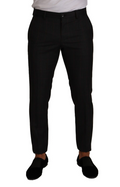Dolce & Gabbana Graue Karo-Wollhose Formelle Hose Kleid Hose