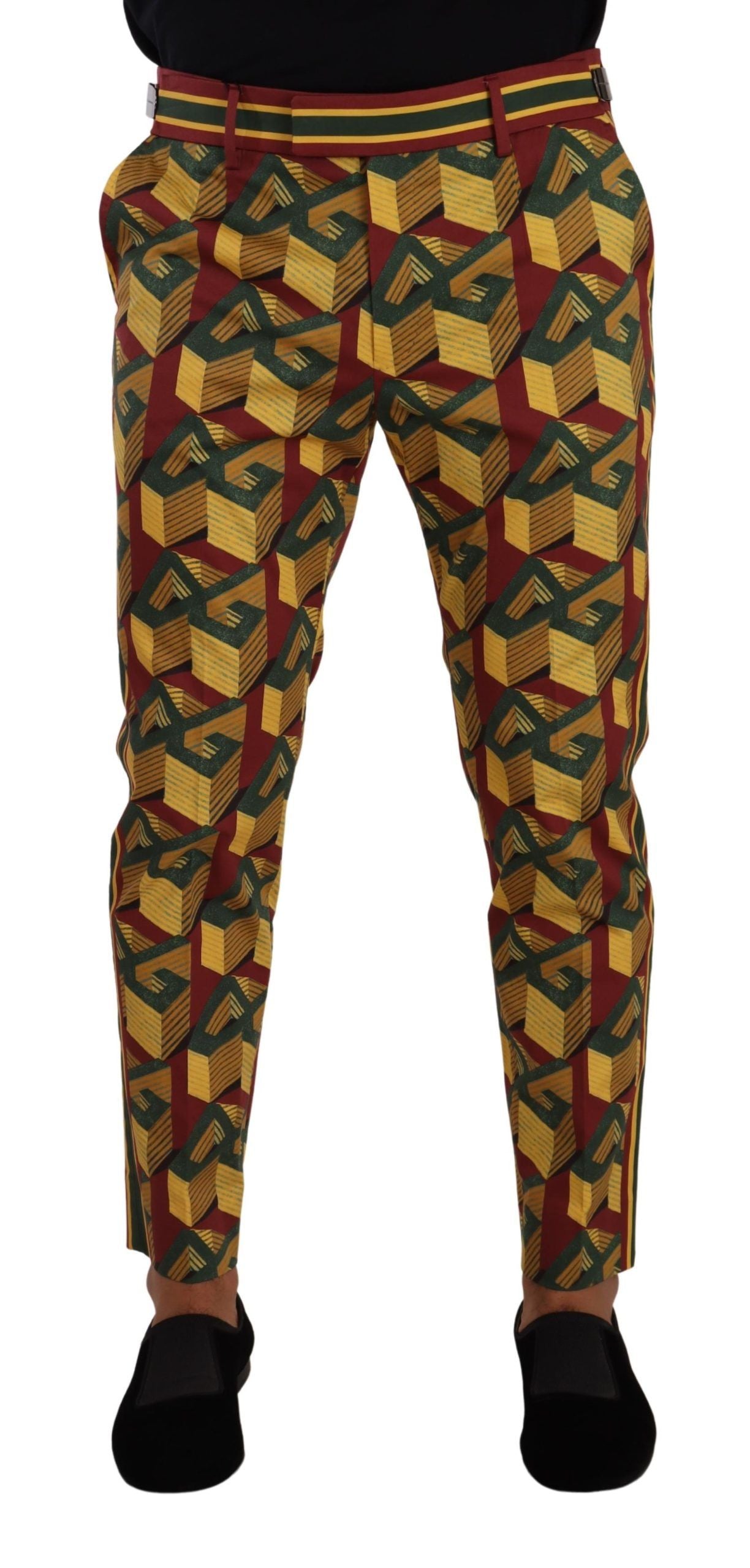 Dolce & Gabbana Multicolor Logo Mania Cotton Tapered Trousers