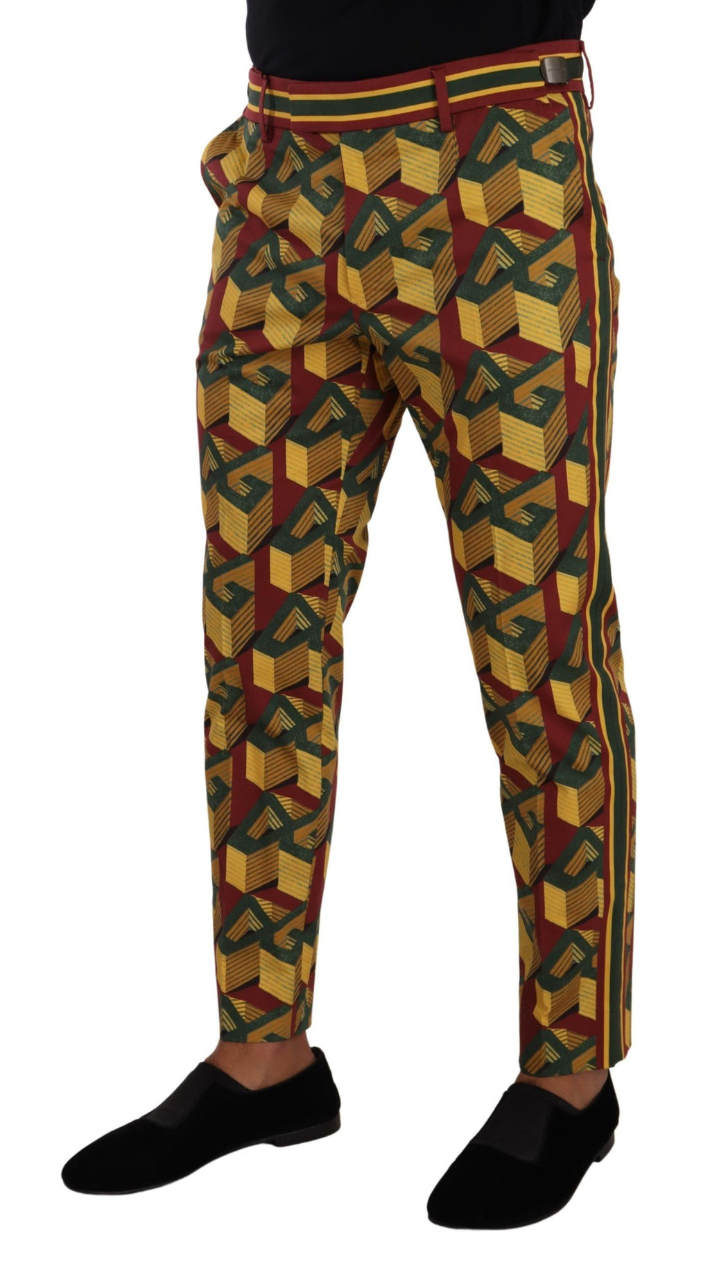 Dolce & Gabbana Multicolor Logo Mania Cotton Tapered Trousers