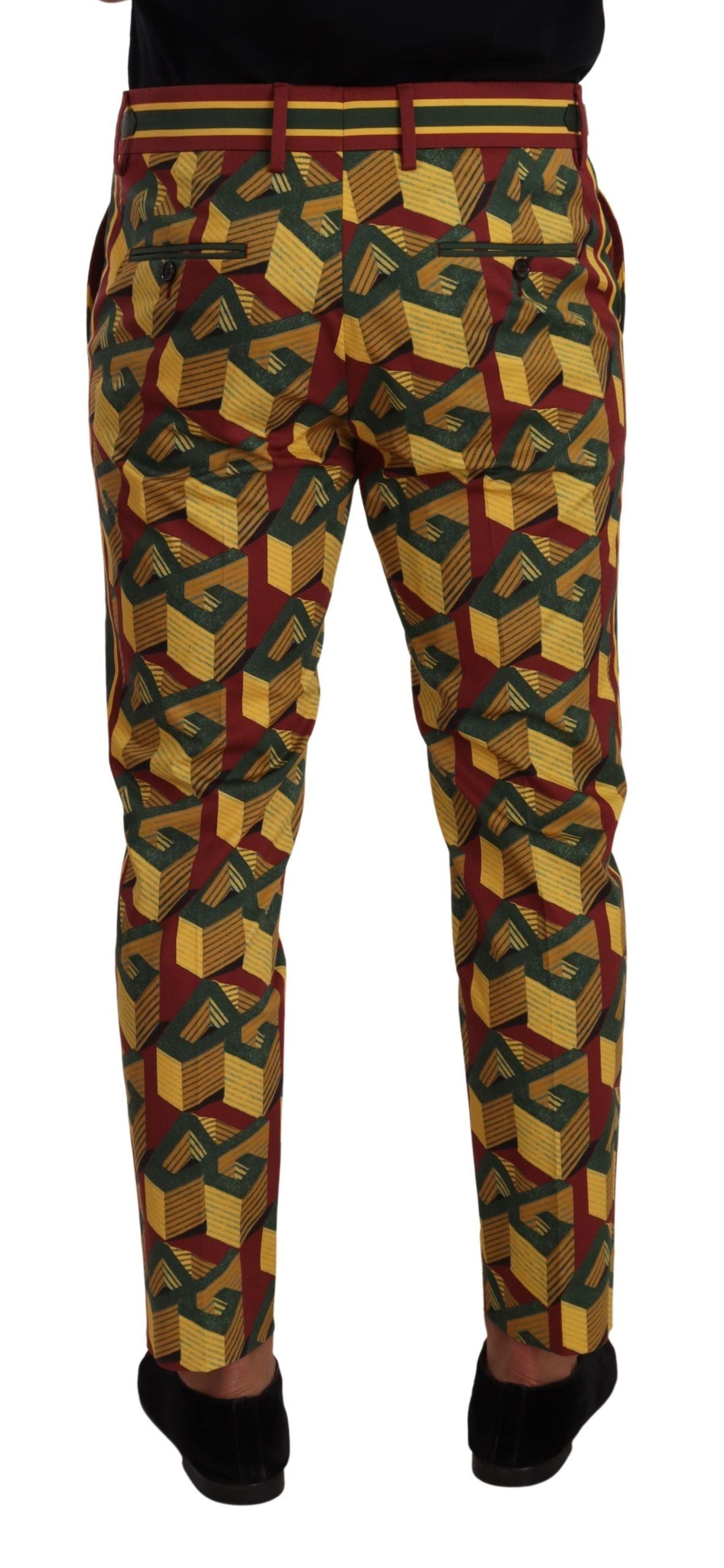 Dolce & Gabbana Multicolor Logo Mania Cotton Tapered Trousers