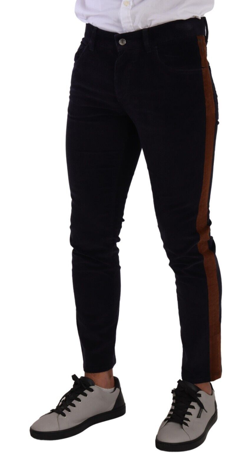 Dolce & Gabbana Blue Cotton-Stretch Skinny Corduroy Jeans