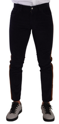 Dolce & Gabbana Blue Cotton-Stretch Skinny Corduroy Jeans