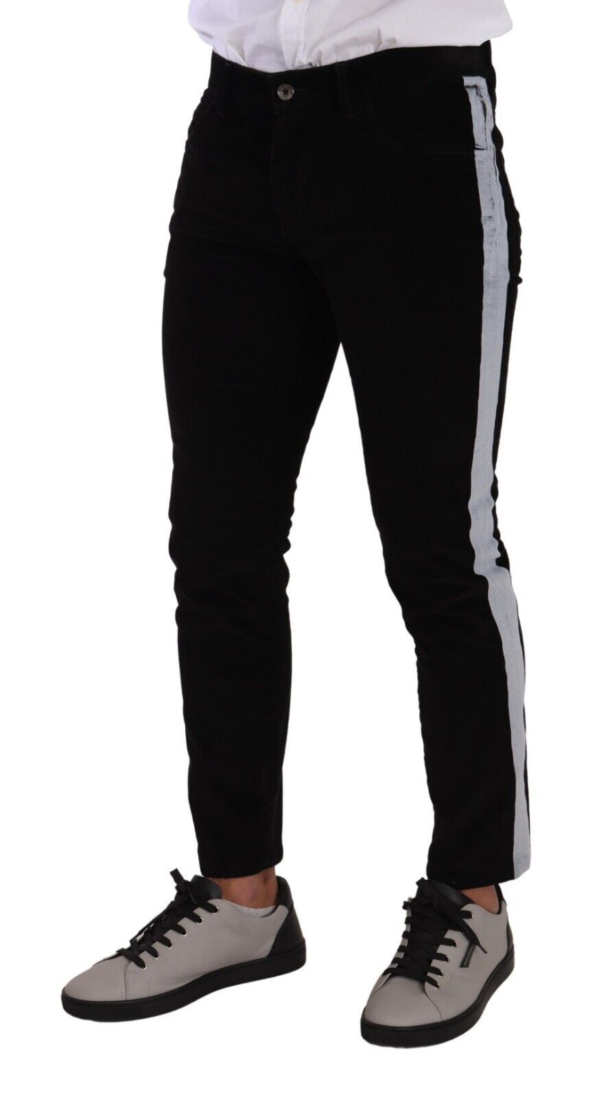 Dolce & Gabbana Black Cotton-Blend Stretch Corduroy Skinny Jeans