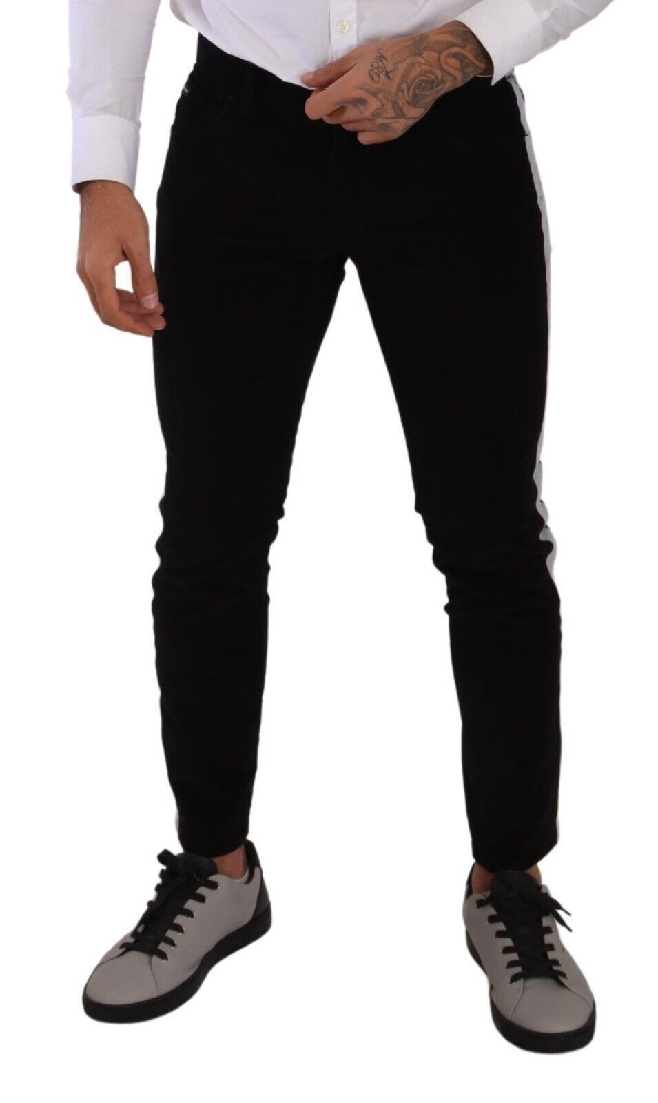 Dolce & Gabbana Black Cotton-Blend Stretch Corduroy Skinny Jeans