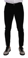 Dolce & Gabbana Black Cotton-Blend Stretch Corduroy Skinny Jeans
