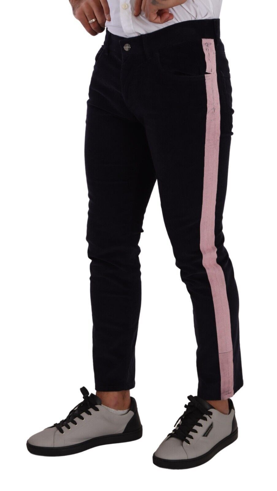 Dolce & Gabbana Blue Corduroy Cotton-Stretch Skinny Jeans