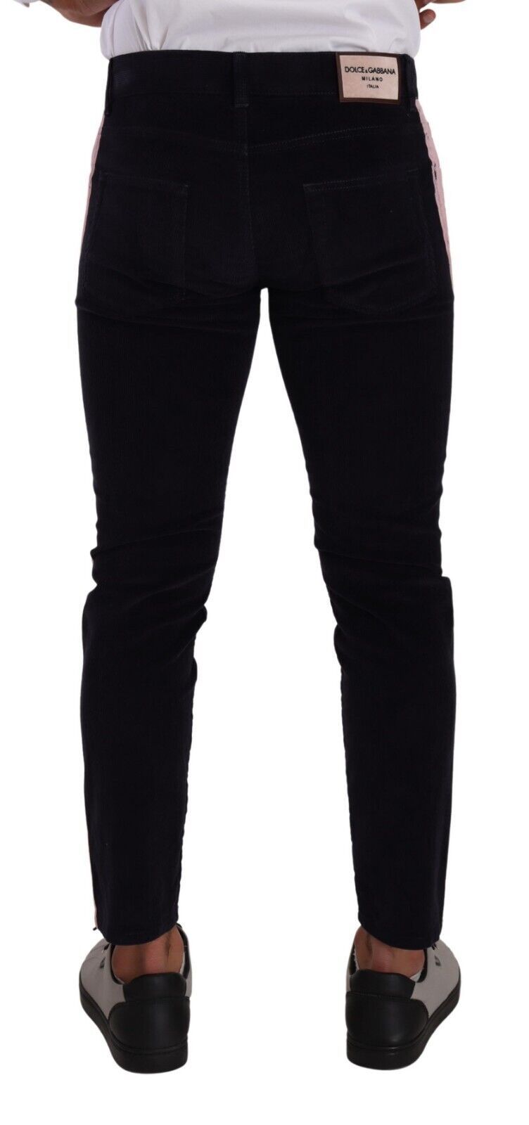 Dolce & Gabbana Blue Corduroy Cotton-Stretch Skinny Jeans