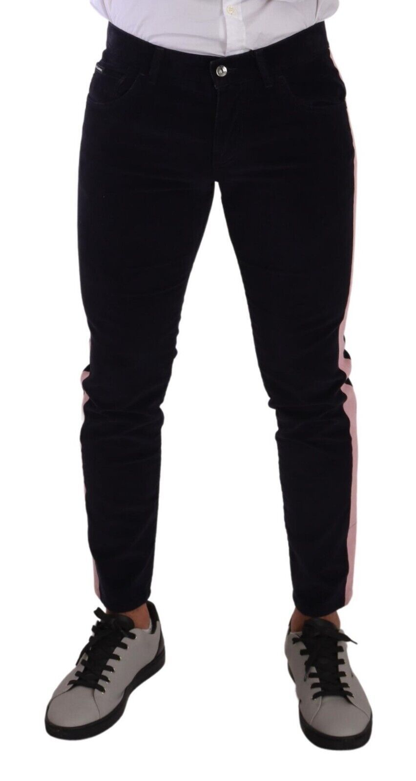 Dolce & Gabbana Blue Corduroy Cotton-Stretch Skinny Jeans