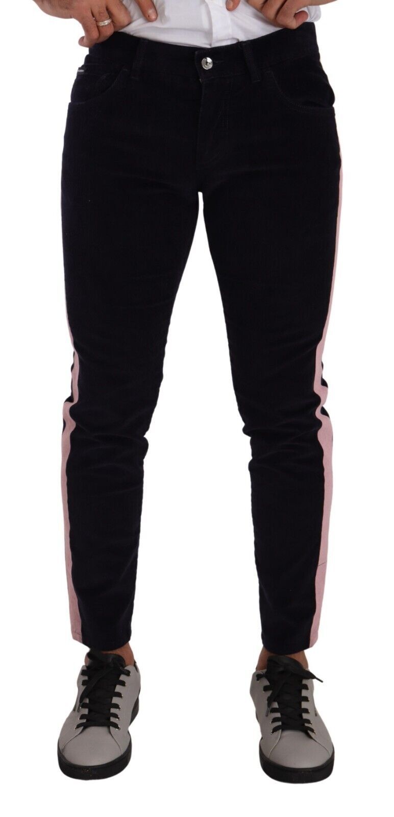Dolce & Gabbana Blue Corduroy Cotton-Stretch Skinny Jeans