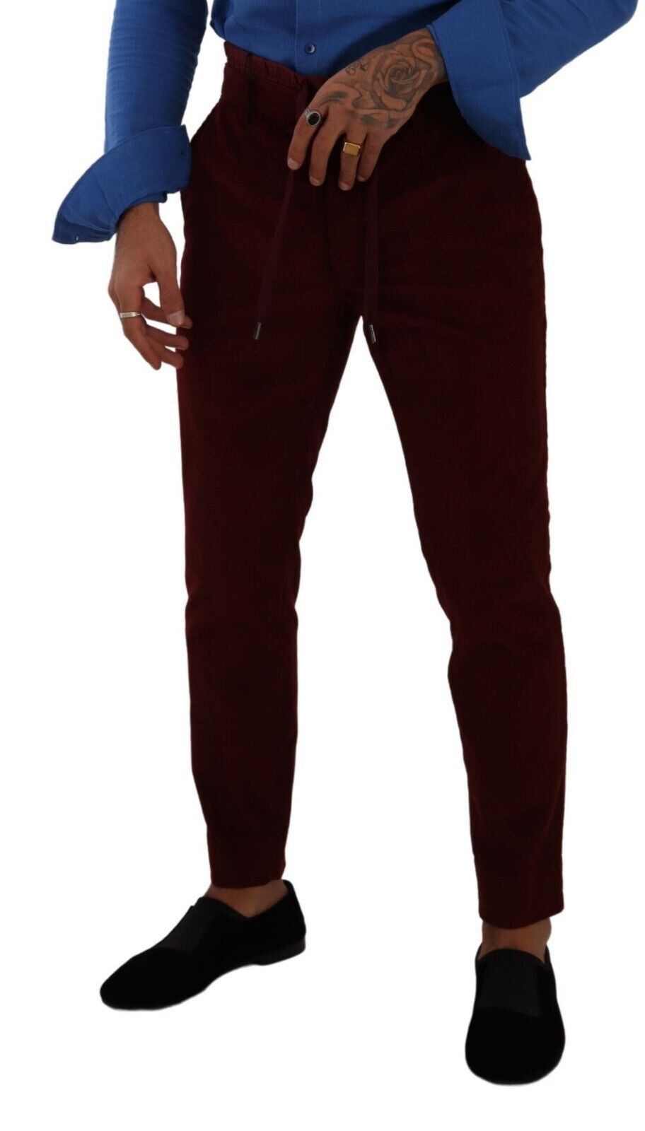 Dolce & Gabbana Bordeaux Samt Herren Formal Hose Kleid Hose