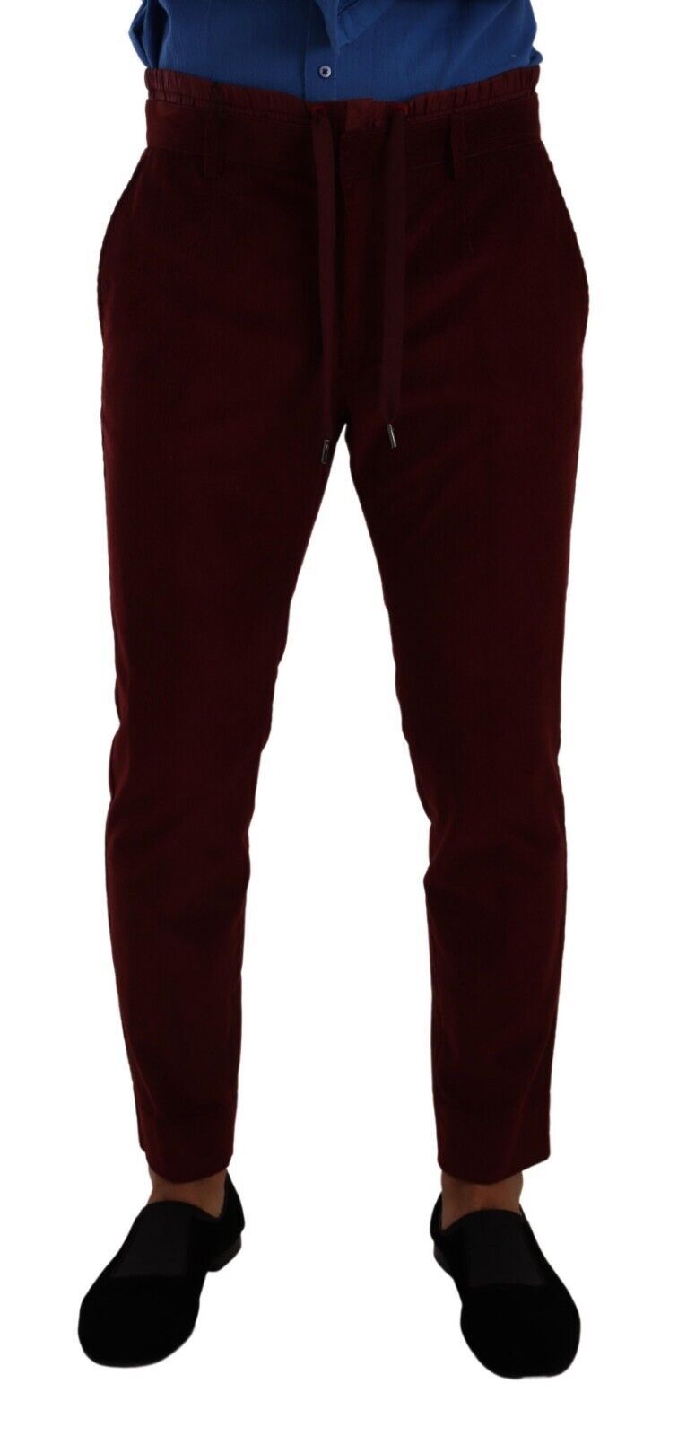 Dolce & Gabbana Bordeaux Samt Herren Formal Hose Kleid Hose