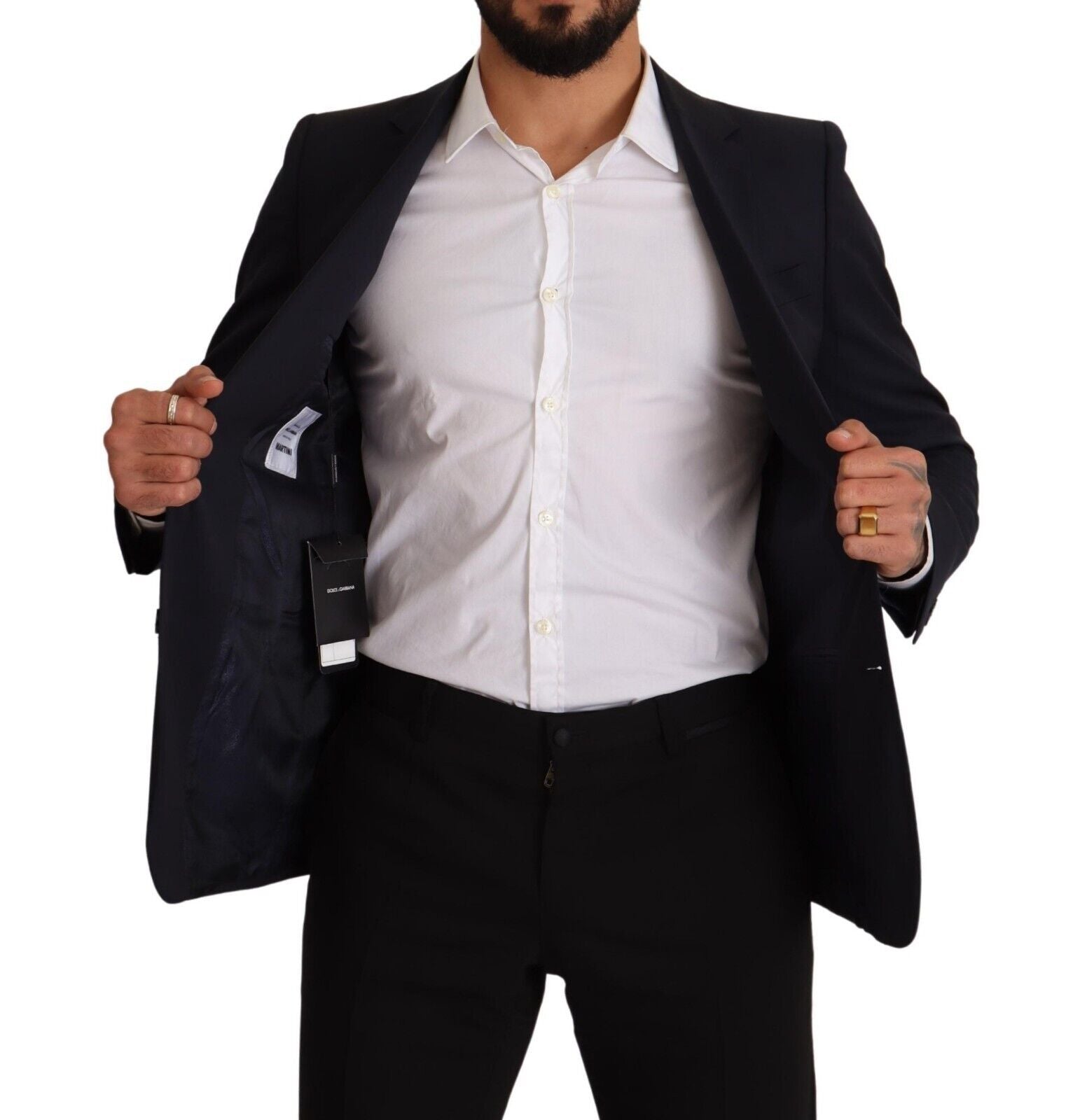 Dolce & Gabbana Dunkelblauer einreihiger Mantel MARTINI Blazer