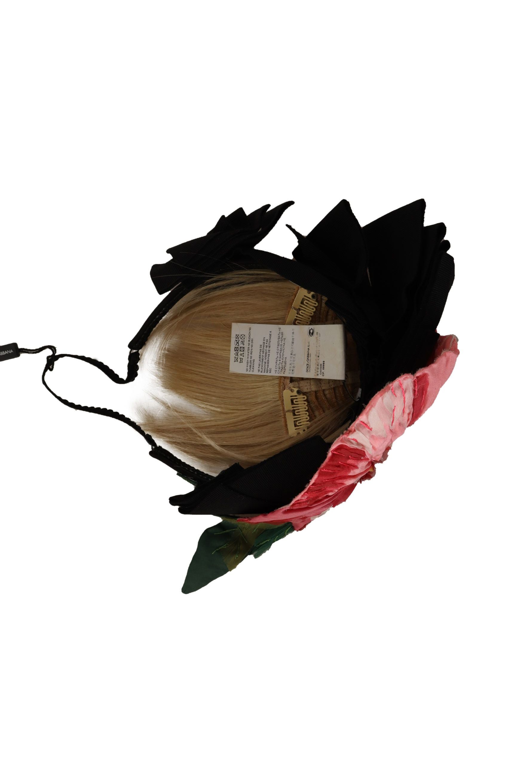 Dolce & Gabbana Black Silk White Hair Hairdresser Tiara Headband