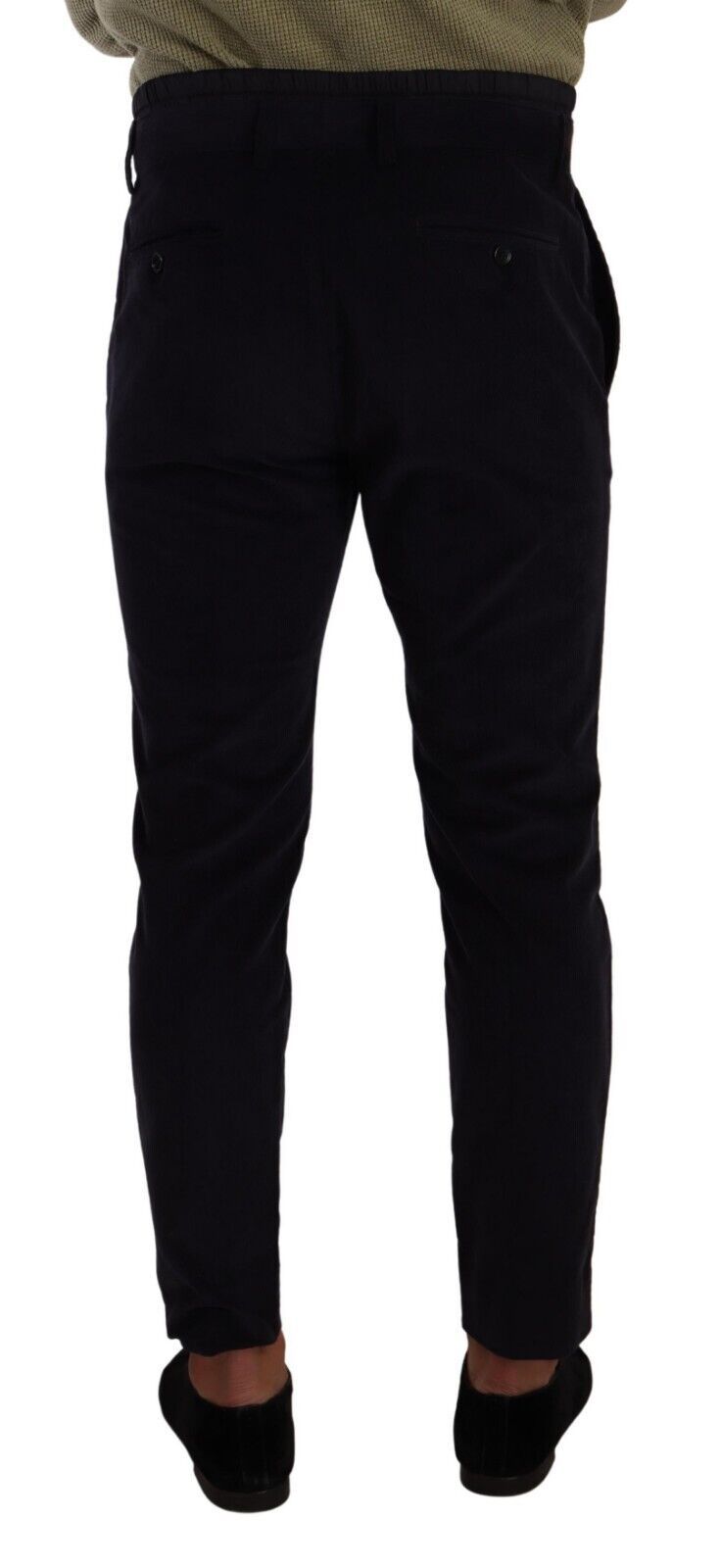 Dolce & Gabbana Blaue Skinny-Cord-Hose aus Baumwolle