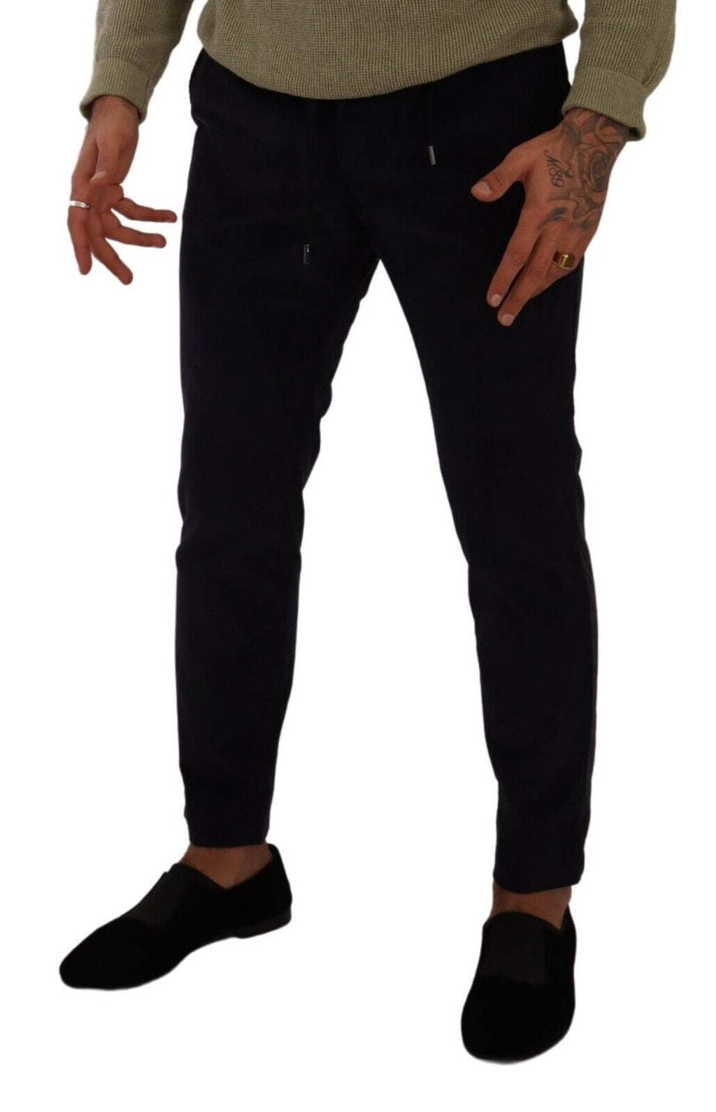 Dolce & Gabbana Blaue Skinny-Cord-Hose aus Baumwolle